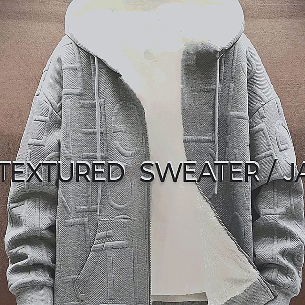 Cozy Gray and/or  White Hooded Jacket/Sweater.